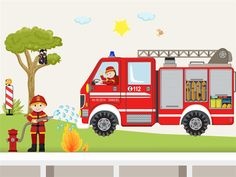 kinderzimmer-feuerwehr-gestalten-86_9 Tervezés gyermekszoba tűzoltóság