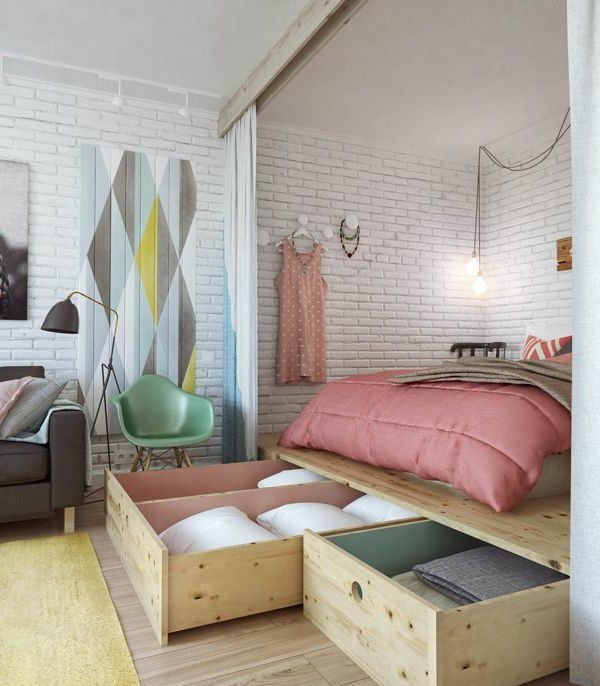 schlaf-wohnzimmer-gestalten-67_2 Design hálószoba nappali