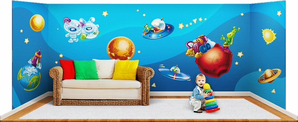 weltall-kinderzimmer-gestalten-41 Tér design gyermekszoba