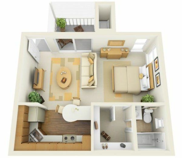 wohnideen-einraumwohnung-66_9 Élő ötletek egyszobás lakás