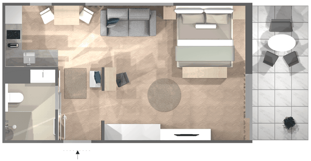 1-zimmerwohnung-einrichten-72 1 szobás apartman