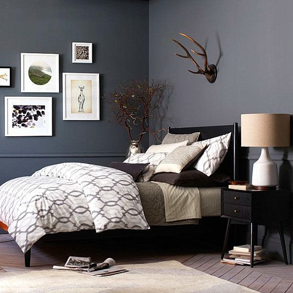 wandfarbe-schlafzimmer-dunkle-mobel-45_15 Fal színes hálószoba sötét bútorok
