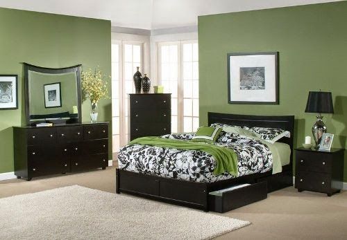 wandfarbe-schlafzimmer-dunkle-mobel-45_16 Fal színes hálószoba sötét bútorok
