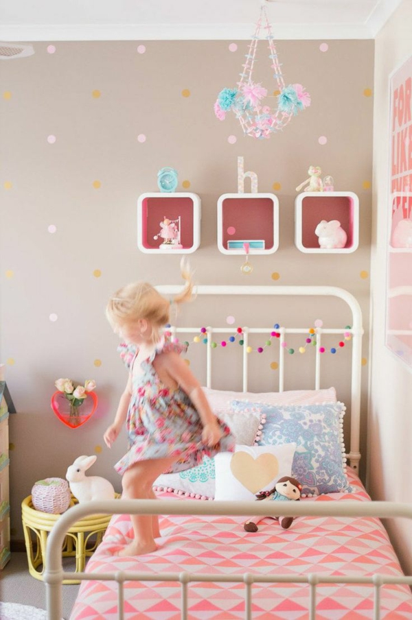 wandgestaltung-kinderzimmer-mit-farbe-25_16 Fali tervezés gyermekszoba színes