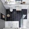Kis fürdőszoba színes design