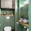 Zöld fürdőszoba díszítő