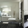 Fürdőszoba kialakítása fekete fehér