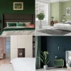 A hálószoba zöld színű kialakítása